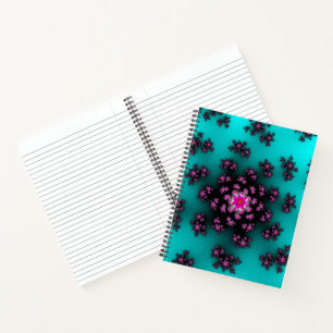 Aquamarine Blütensprinklen Notizbuch
