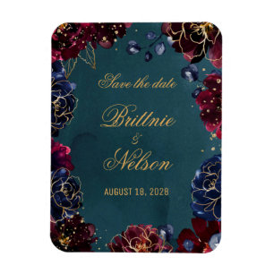 Aquamarine Bordeaux Sapphire Jewel Tones Save the  Magnet