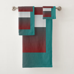 Aquamarine bordeauxfarbene Fenster Badhandtuch Set