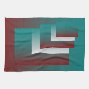 Aquamarine bordeauxfarbene Fenster Geschirrtuch