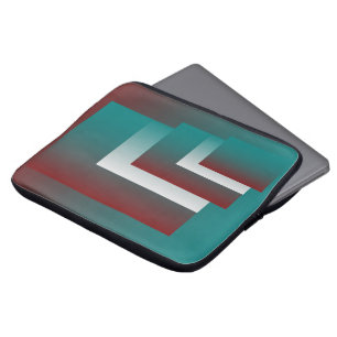 Aquamarine bordeauxfarbene Fenster Laptopschutzhülle