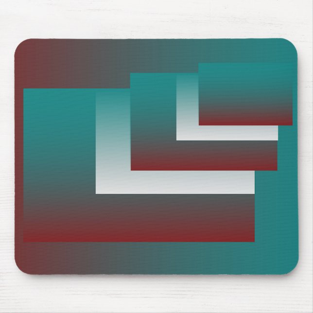 Aquamarine bordeauxfarbene Fenster Mousepad (Vorne)