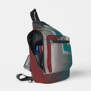 Aquamarine bordeauxfarbene Seiten Crossbody Bag