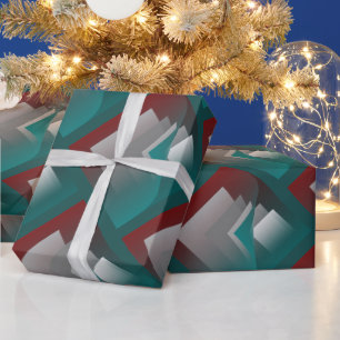 Aquamarine bordeauxfarbene Seiten Geschenkpapier