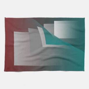 Aquamarine bordeauxfarbene Seiten Geschirrtuch