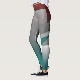 Aquamarine bordeauxfarbene Seiten Leggings