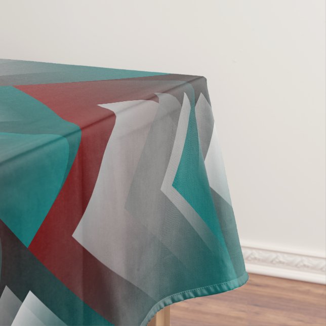 Aquamarine bordeauxfarbene Seiten Tischdecke (Beispiel)