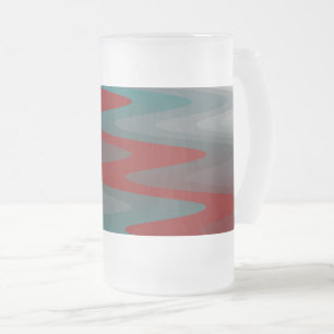 aquamarine bordeauxfarbene Wellen Mattglas Bierglas