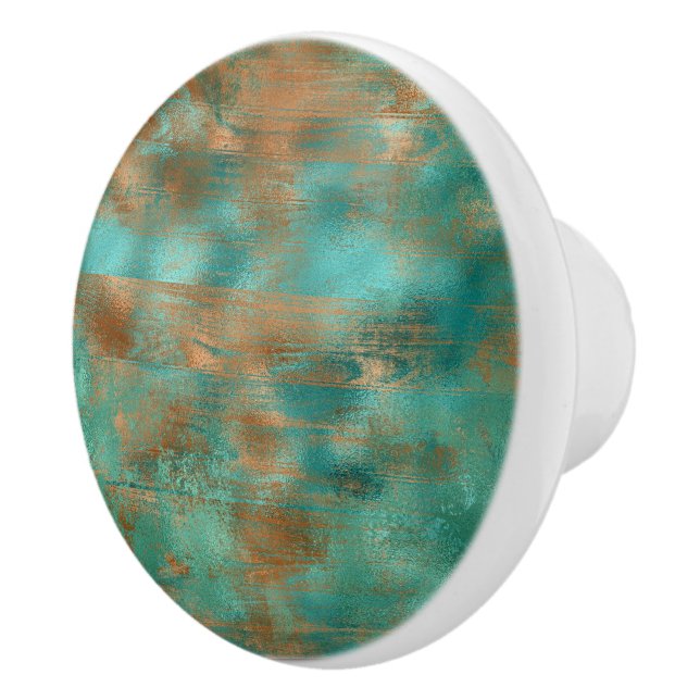 Aquamarine braune Imitate Kupferpatina inspiriert  Keramikknauf (Rechts)