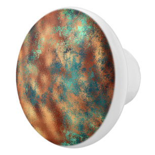 Aquamarine braune Imitate Kupferpatina inspiriert Keramikknauf