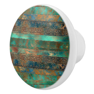 Aquamarine braune Imitate Kupferpatina inspiriert Keramikknauf