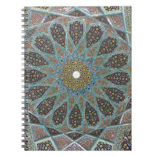 Aquamarine, braune und gelbe Kaleidografien Notizblock