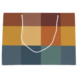 AQUAMARINE BROWN ORANGE CREAM BLOCKS GROßE GESCHENKTÜTE