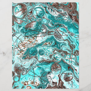Aquamarine Bubbles Fluid Art