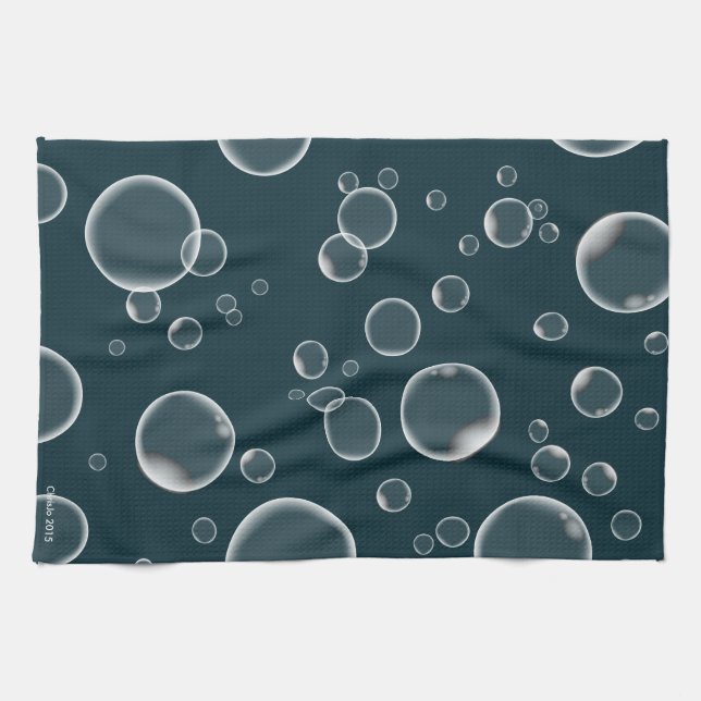 Aquamarine Bubbles Küche Handtuch Wohngestaltung (Horizontal)