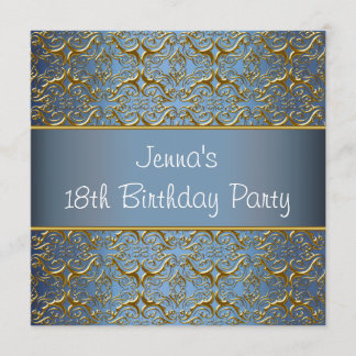 Aquamarine Bue 18. Geburtstagsparty Einladung Aqua