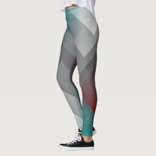 Aquamarine burgundische graue Symmetrie Leggings