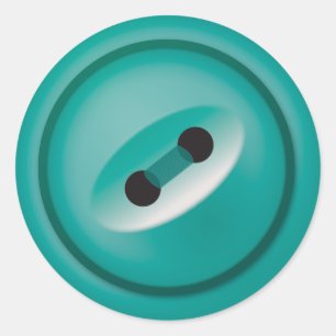 Aquamarine Button-Sticker Runder Aufkleber
