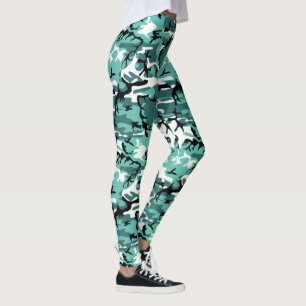 Aquamarine Camouflage Leggings