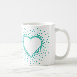 Aquamarine Confetti-Herz-Tasse Kaffeetasse