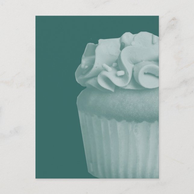 Aquamarine Cupcake Postkarte (Vorderseite)