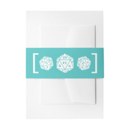 Aquamarine D20-Würfel-Bands Einladungsbanderole