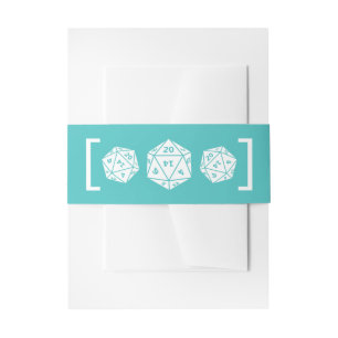 Aquamarine D20-Würfel-Bands Einladungsbanderole
