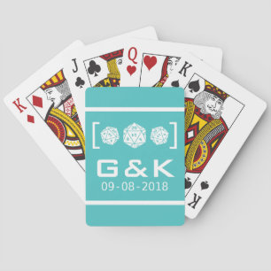 Aquamarine D20-Würfel-Hochzeitskarten Spielkarten