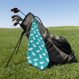 Aquamarine Dackel Mama Golfer-Geschenk Golfhandtuch