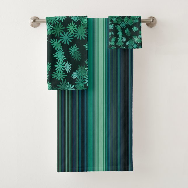 Aquamarine Daisies Badhandtuch Set (Insitu)