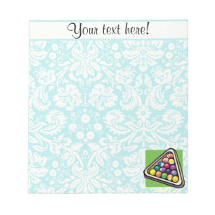 Aquamarine Damask Billiards Notizblock