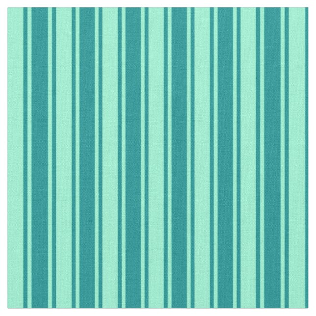 Aquamarine & Dark Cyan Lined Pattern Stoff (Nahaufnahme)