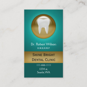 Aquamarine Dental-Visitenkarten mit Terminkarte