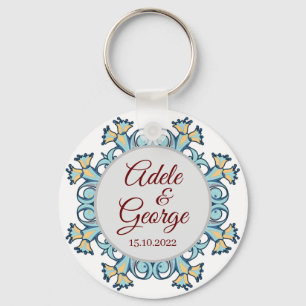 Aquamarine d'été Porte-clés de mariage
