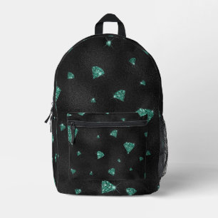 Aquamarine Diamanten (Glitzer-Look) Bedruckter Rucksack