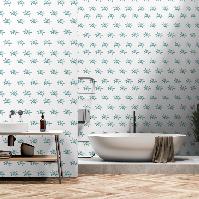 Aquamarine Doppelstäbchen Tapete (Badezimmer)