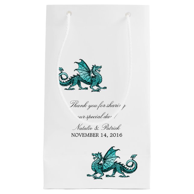 Aquamarine Drachenhefttasche Kleine Geschenktüte (Vorderseite)