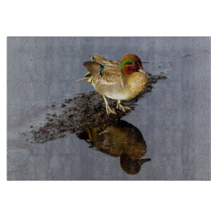 Aquamarine Duckschneide mit grünem Wing Schneidebrett