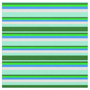 Aquamarine, dunkelgrün, Limon, blau und weiß Stoff