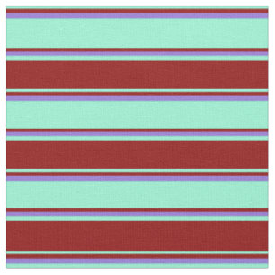 Aquamarine, dunkelrote und Lila farbige Linien Stoff