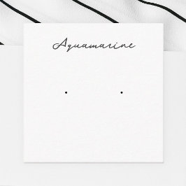 Aquamarine Earring Juwelier Display Card Begleitkarte
