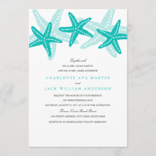 Aquamarine Einladung von Starfish Beach zur Hochze