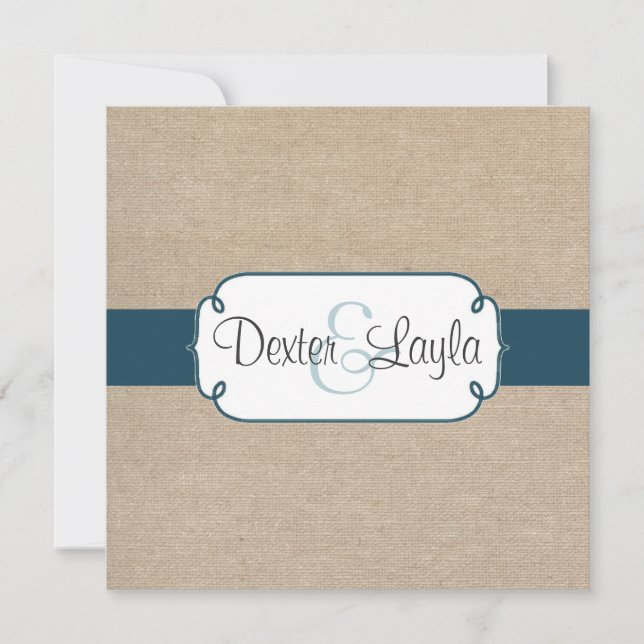 Aquamarine Einladung zur Hochzeit von Grün und Bei (Vorderseite)