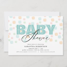 Aquamarine Einladung zur neutralen Babydusche