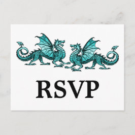 Aquamarine Elegant-Dragons-Reaktion Postkarte