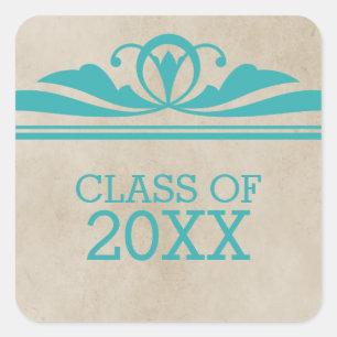 Aquamarine Elegante Deko Abschluss Stickers