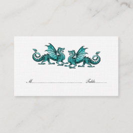 Aquamarine Elegante Dragons Hochzeiten Platzkarte