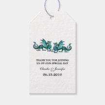 Aquamarine elegante Dragons Hochzeitsmarken
