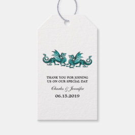 Aquamarine elegante Dragons Hochzeitsmarken Geschenkanhänger