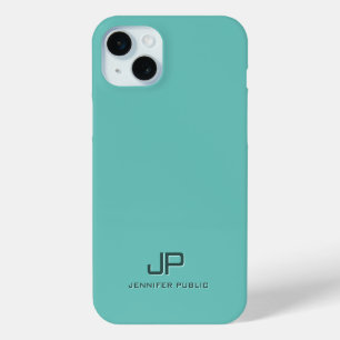 Aquamarine, elegante Monogramm-Vorlage Modernste Case-Mate iPhone Hülle